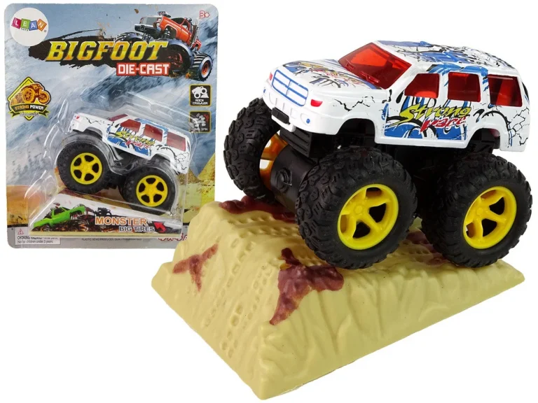 Resorak Monster Truck Pull Back Drive Gumene Gume Metalna Karoserija + Evoluirajuća Rampa 30