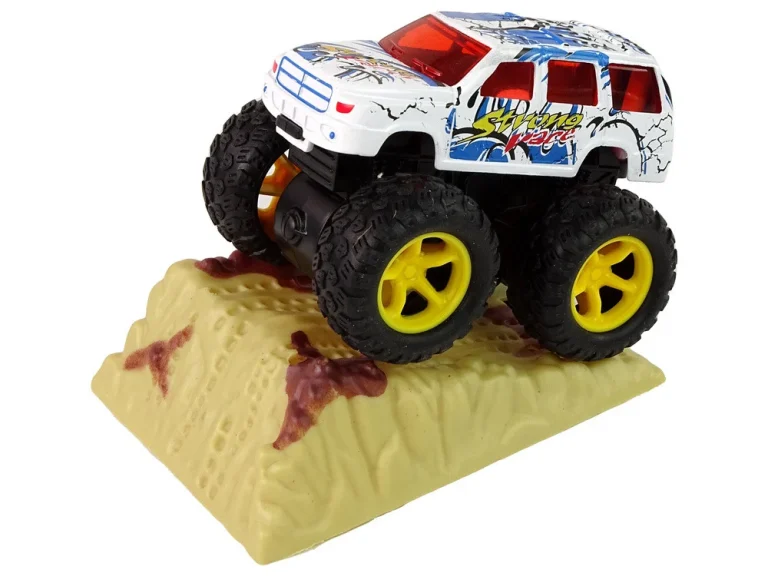 Resorak Monster Truck Pull Back Drive Gumene Gume Metalna Karoserija + Evoluirajuća Rampa 31