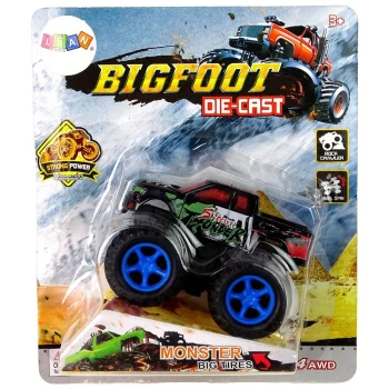 Resorak Monster Truck Pull Back Drive Gumene Gume Metalna Karoserija + Evoluirajuća Rampa 5