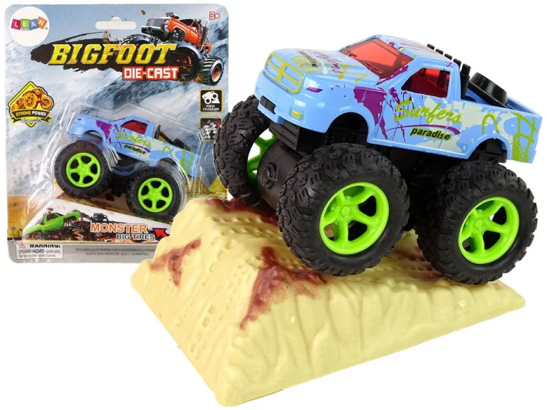 Resorak Monster Truck Pull Back Drive Gumene Gume Metalna Karoserija + Evoluirajuća Rampa 6