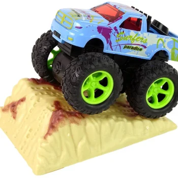 Resorak Monster Truck Pull Back Drive Gumene Gume Metalna Karoserija + Evoluirajuća Rampa 7