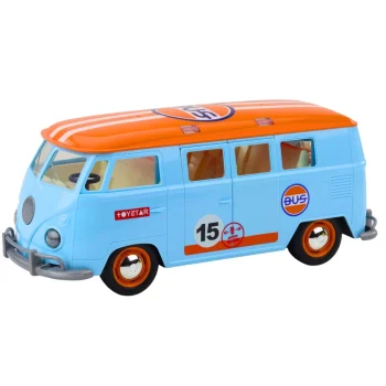 Retro Automobil Kombi Autobus Svjetla Zvukovi Otvaranje Vrata Plava 2