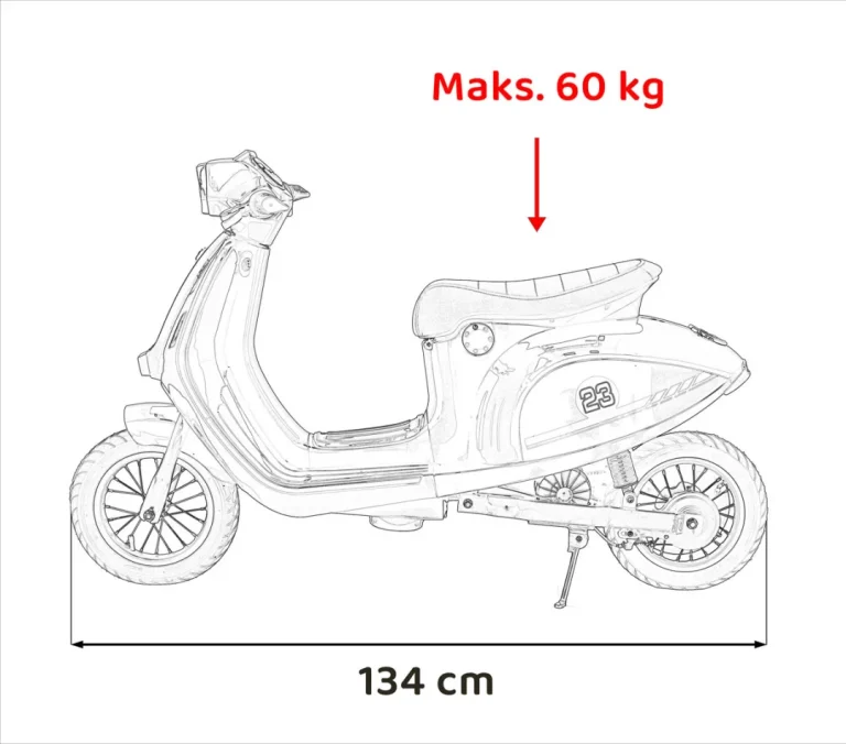Retro Skuter 23 Plava Motor Na Akumulator 3