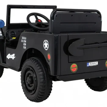 Retro Vojni Auto Na Akumulator Crni 4x4 5