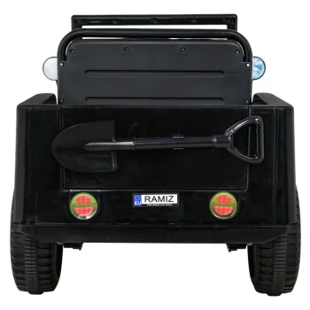 Retro Vojni Auto Na Akumulator Crni 4x4 6