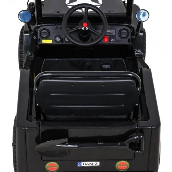 Retro Vojni Auto Na Akumulator Crni 4x4 7