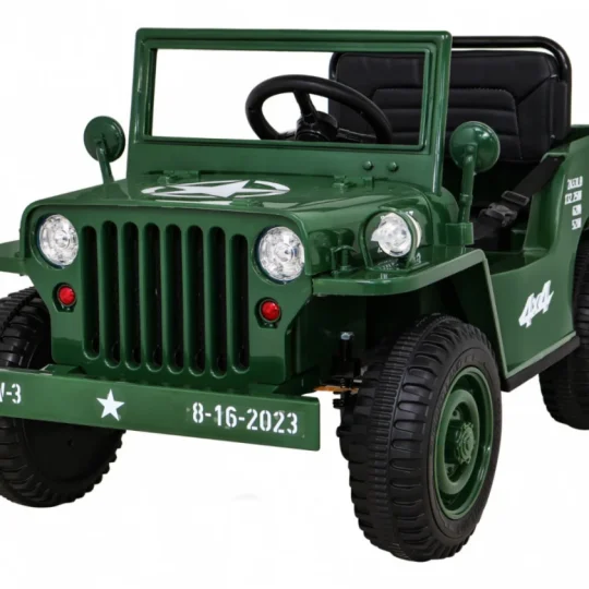 Retro Vojni Auto Na Akumulator Zeleni 4x4 1