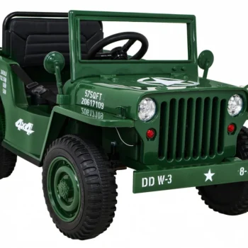 Retro Vojni Auto Na Akumulator Zeleni 4x4 10