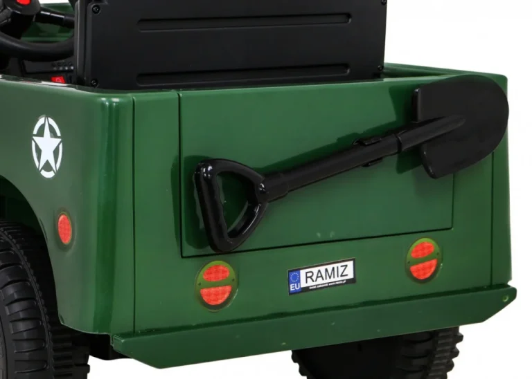 Retro Vojni Auto Na Akumulator Zeleni 4x4 12