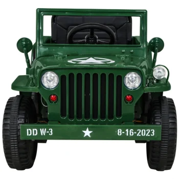 Retro Vojni Auto Na Akumulator Zeleni 4x4 3