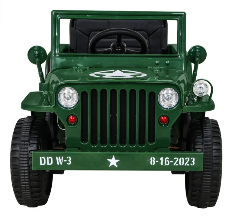 Retro Vojni Auto Na Akumulator Zeleni 4x4 3