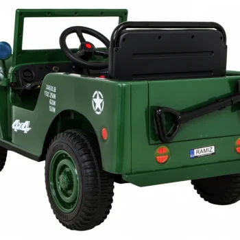 Retro Vojni Auto Na Akumulator Zeleni 4x4 5