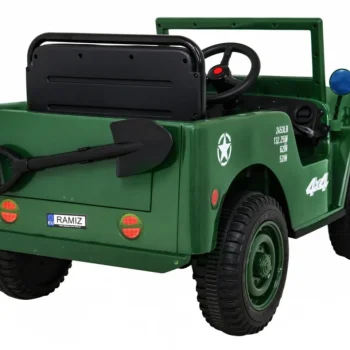 Retro Vojni Auto Na Akumulator Zeleni 4x4 8