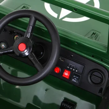 Retro Vojni Auto Na Akumulator Zeleni 4x4 9
