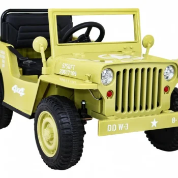 Retro Vojni Automobil Za Djecu Bež + 4x4 Pogon, Crna 10