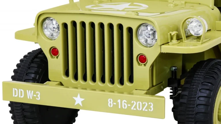 Retro Vojni Automobil Za Djecu Bež + 4x4 Pogon, Crna 11