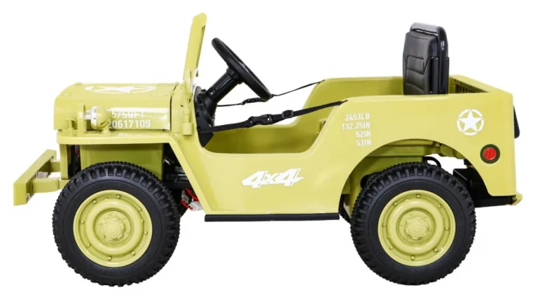 Retro Vojni Automobil Za Djecu Bež + 4x4 Pogon, Crna 4