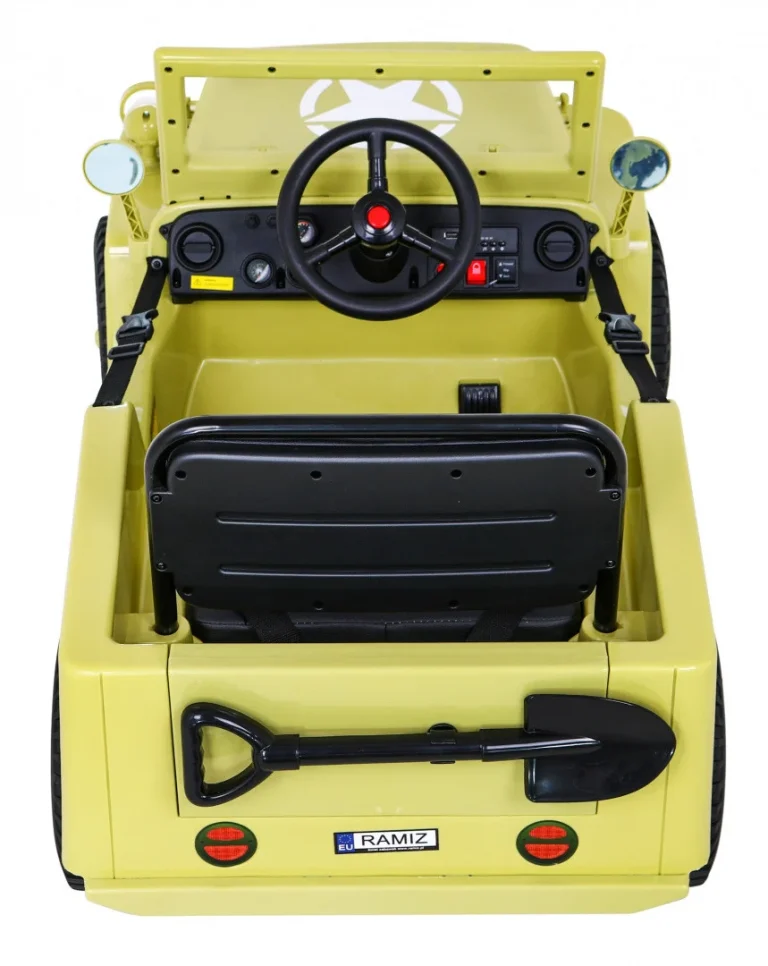 Retro Vojni Automobil Za Djecu Bež + 4x4 Pogon, Crna 6