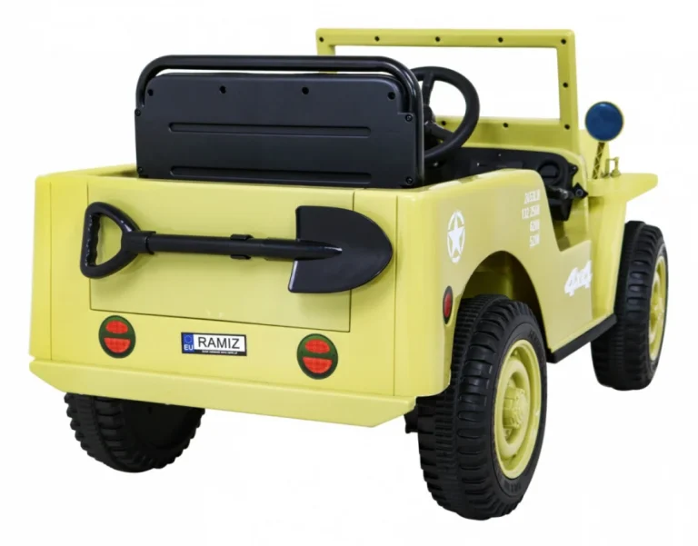 Retro Vojni Automobil Za Djecu Bež + 4x4 Pogon, Crna 8