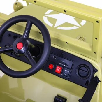 Retro Vojni Automobil Za Djecu Bež + 4x4 Pogon, Crna 9