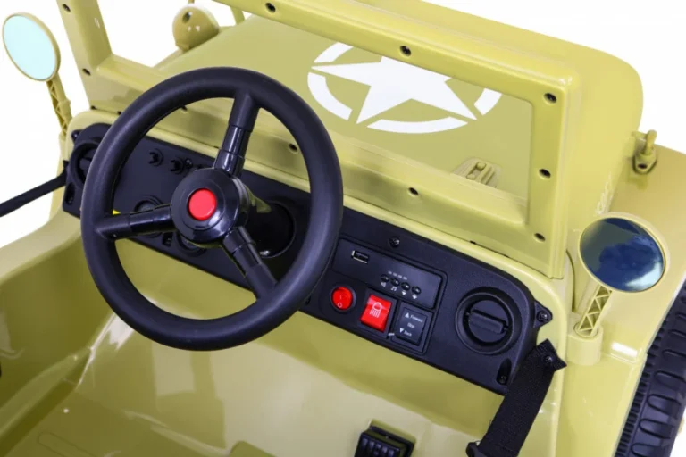 Retro Vojni Automobil Za Djecu Bež + 4x4 Pogon, Crna 9