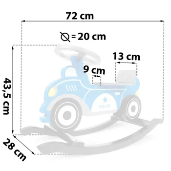 Ricokids 785000 Drveni Ljuljački Automobil Policija 5