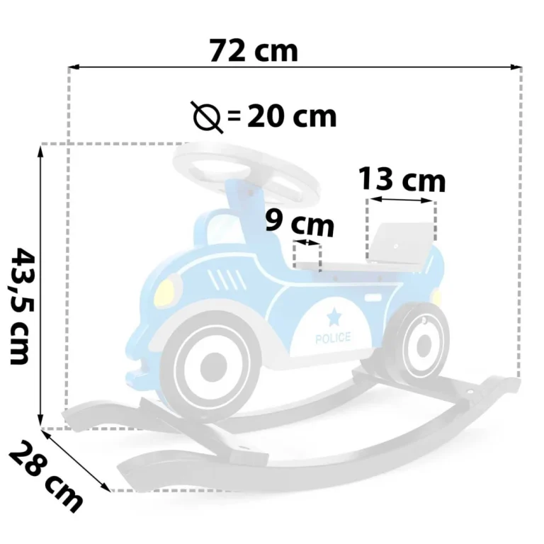 Ricokids 785000 Drveni Ljuljački Automobil Policija 5
