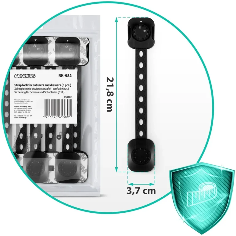 Ricokids 798202 Zaštita Za Otvaranje Ormarića 6 Komada Crna 7