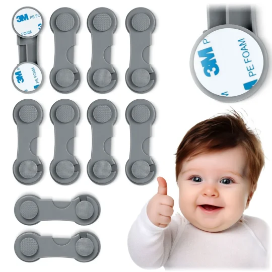 Ricokids 798301 Zaštita Za Otvaranje Ormarića 10 Kom Sive 1