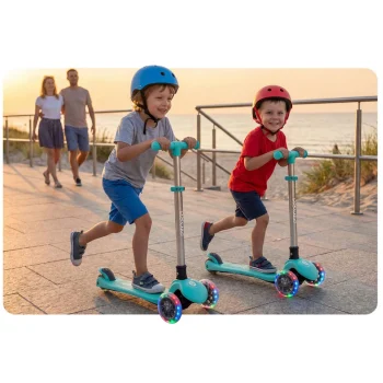 Ricokids Glow Trokotačni Balansirajući Skuter Za Djecu, Svijetli U Mraku Tirkizni 12