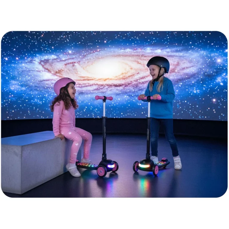 Ricokids Glowi Trokotačni Led Skuter Za Djecu Crni I Rozi 3