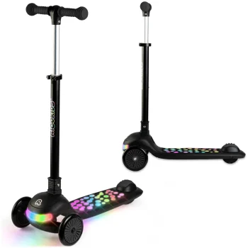 Ricokids Glowi Trokotačni Led Skuter Za Djecu Crni 10