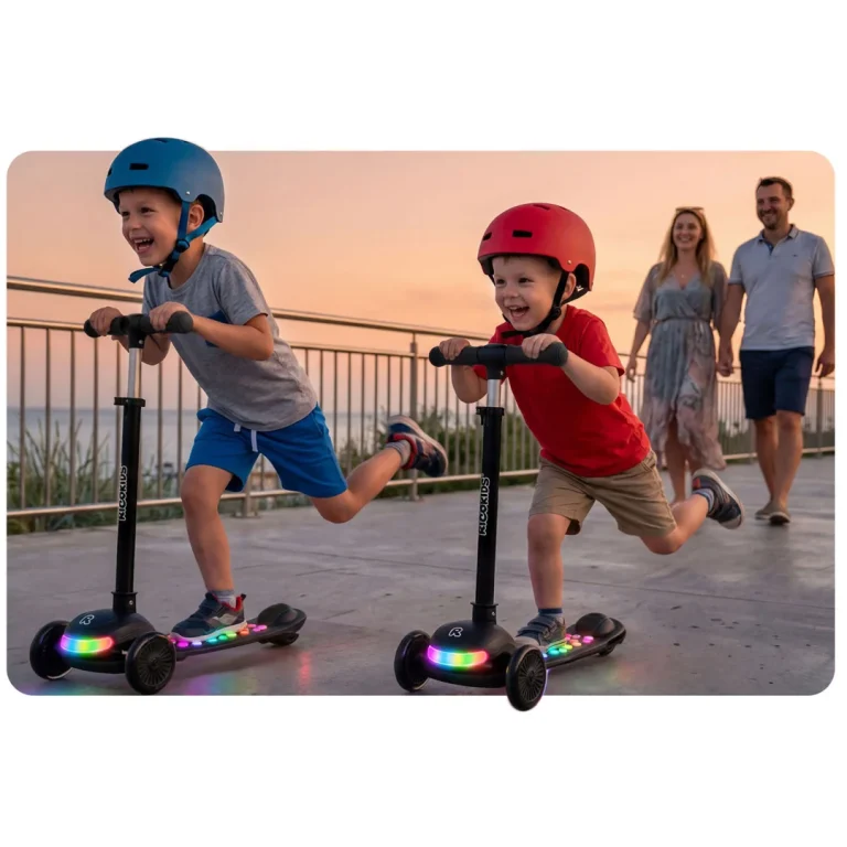 Ricokids Glowi Trokotačni Led Skuter Za Djecu Crni 11