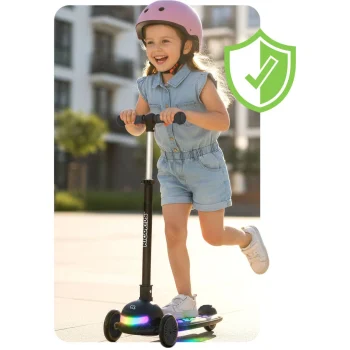 Ricokids Glowi Trokotačni Led Skuter Za Djecu Crni 5