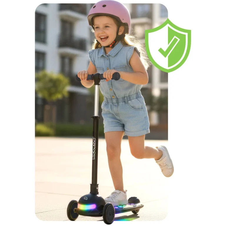 Ricokids Glowi Trokotačni Led Skuter Za Djecu Crni 5