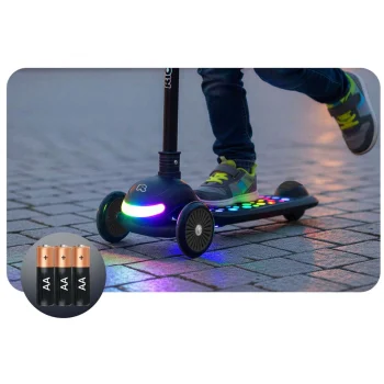 Ricokids Glowi Trokotačni Led Skuter Za Djecu Crni 7