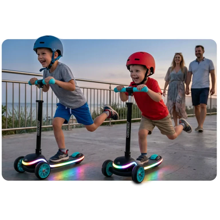 Ricokids Leddi Led Skuter S Tri Kotača Za Djecu Crni I Tirkizni 12