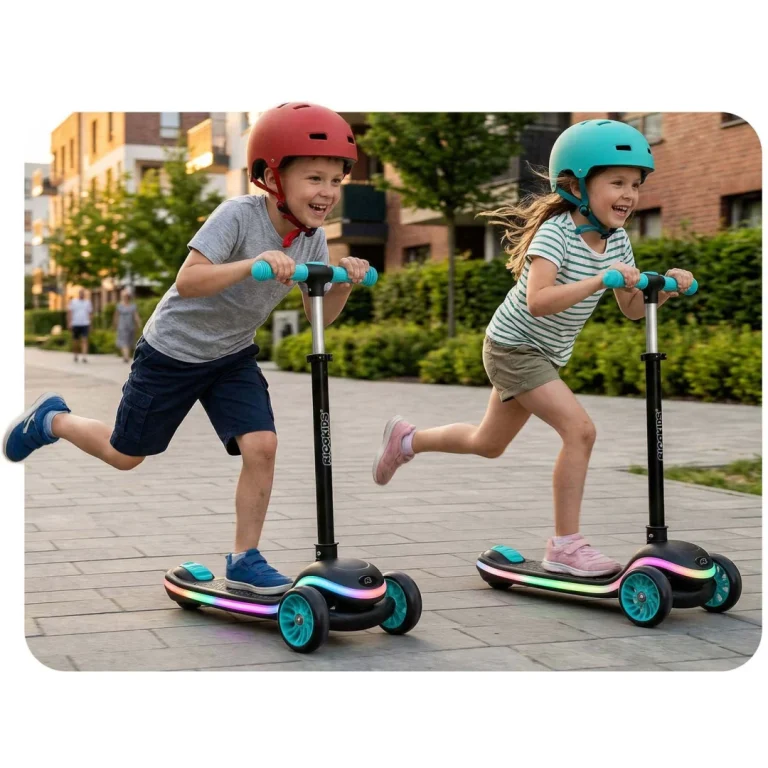 Ricokids Leddi Led Skuter S Tri Kotača Za Djecu Crni I Tirkizni 5