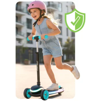Ricokids Leddi Led Skuter S Tri Kotača Za Djecu Crni I Tirkizni 6