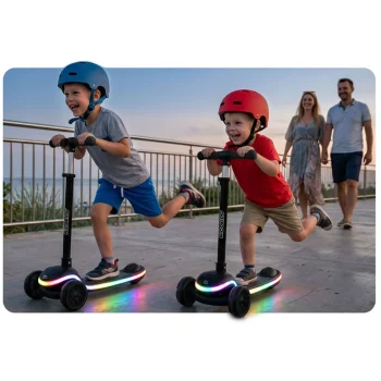 Ricokids Leddi Trokotačni Led Skuter Za Djecu Crni 13