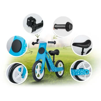 Ricokids Rc 613 Plavi Drveni Balansni Bicikl 7
