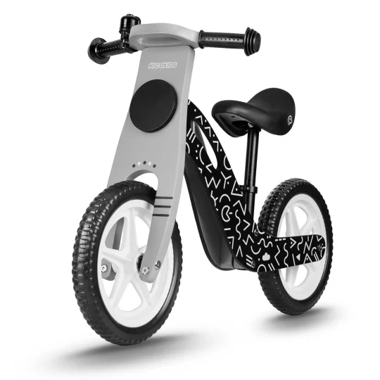 Ricokids Rc 615 Drveni Balansni Bicikl, Crno Bijeli 1