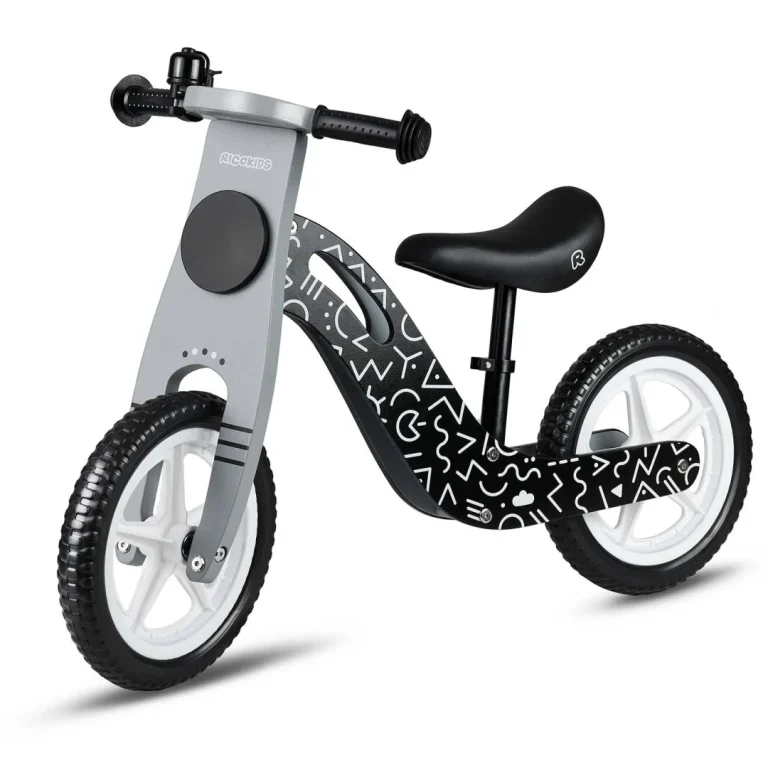 Ricokids Rc 615 Drveni Balansni Bicikl, Crno Bijeli 2