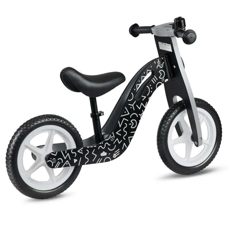 Ricokids Rc 615 Drveni Balansni Bicikl, Crno Bijeli 3
