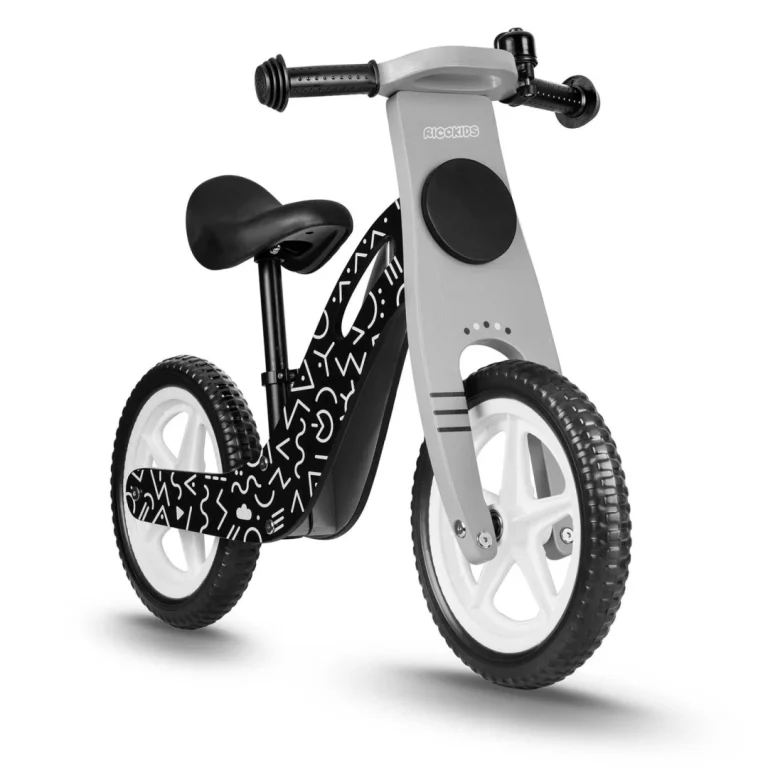 Ricokids Rc 615 Drveni Balansni Bicikl, Crno Bijeli 5