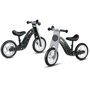 Ricokids Rc 615 Drveni Balansni Bicikl, Crno Bijeli 6