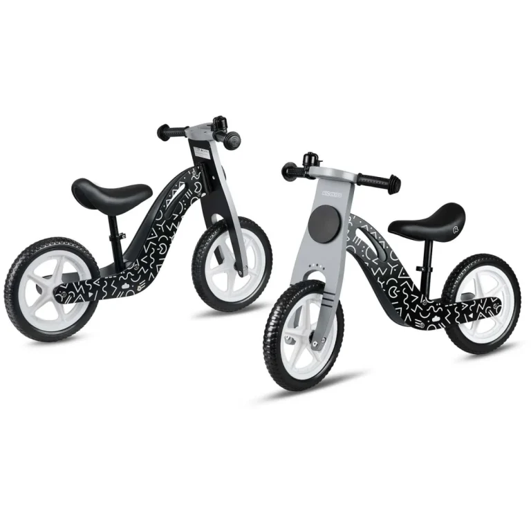 Ricokids Rc 615 Drveni Balansni Bicikl, Crno Bijeli 6