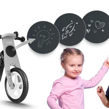 Ricokids Rc 615 Drveni Balansni Bicikl, Crno Bijeli 7