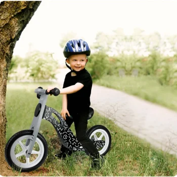 Ricokids Rc 615 Drveni Balansni Bicikl, Crno Bijeli 8