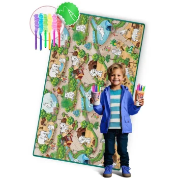 Ricokids Rk 343 Pjenasta Podloga Za Bojanje, Rolana, 200 X 120 X 0,3 Cm, Zelena 5
